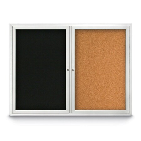 United Visual Products Corkboard, 72"x48", Surf/Bronze UV434H-BRONZE-SURF